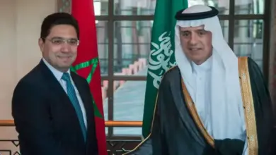 لقاء سابق بين وزير الخارجية السعودي عادل الجبير ووزير الخارجية المغربي ناصر بوريطة (صورة أرشيفية)